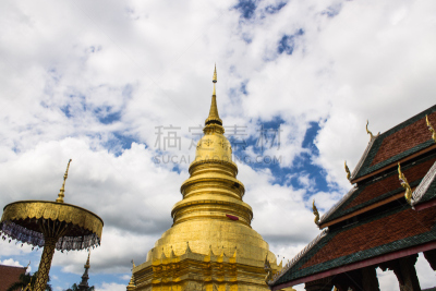 帕达哈利奔猜寺,佛,宝塔,南奔省,拉那风景饭店,水平画幅,户外,僧院,过去,泰国