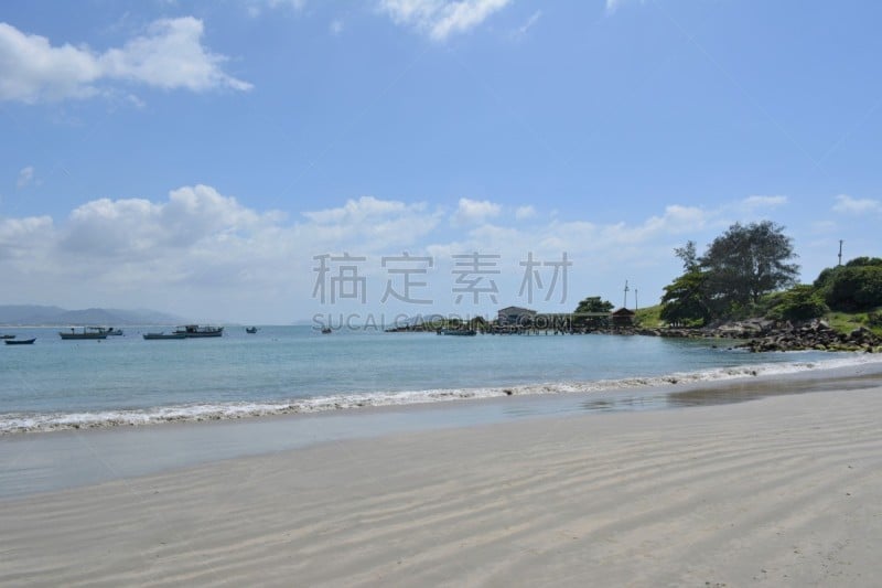 海滩,海洋,日光,水,天空,水平画幅,无人,夏天,户外,草