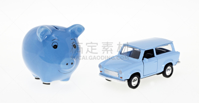 小猪扑满,蓝色,玩具,特拉本特汽车,东德,水平画幅,无人,白色背景,背景分离,影棚拍摄
