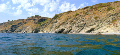 全景,平视角,在上面,水,天空,水平画幅,无人,夏天,海岸地形,朱红海岸
