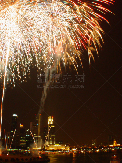 2004,新加坡,焰火,音乐节,垂直画幅,水,天空,幸福,快乐,夜晚