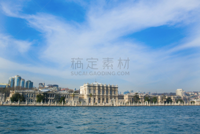 多尔马巴赫切王宫,博斯普鲁斯海峡,摄像机拍摄角度,水,天空,水平画幅,建筑,无人,宫殿,欧洲