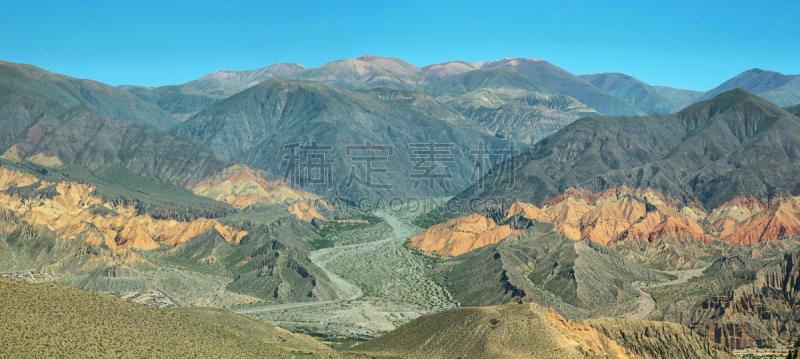 风景,五彩山,胡胡伊省,魔鬼喉咙,萨挂诺仙人掌,南美,拉美人和西班牙裔人,水平画幅,山,沙子