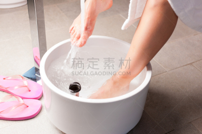 水,女人,足浴,水治疗法,水平画幅,spa美容,健康,青年人,容器,成年的