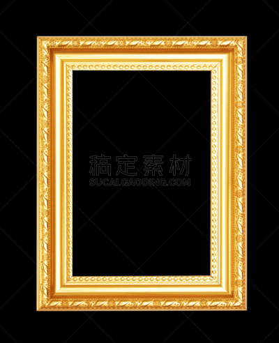边框,古董,分离着色,黄金,黑色背景,巴洛克式的管弦乐,食品雕刻,金叶,过时的,华丽的