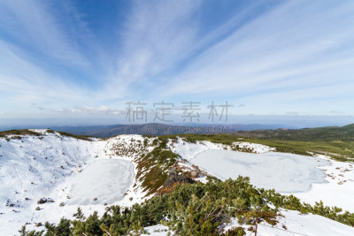 冬天,山,旭岳火山,水平画幅,雪,无人,户外,硫磺,高处,自然