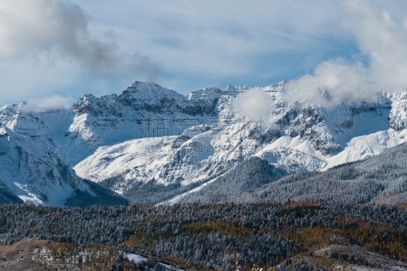 洛矶山脉,科罗拉多州,秋天,风景,奥瑞县,克莱斯巴山,烟囱岩,特鲁莱德,圣胡安山脉,孤峰群