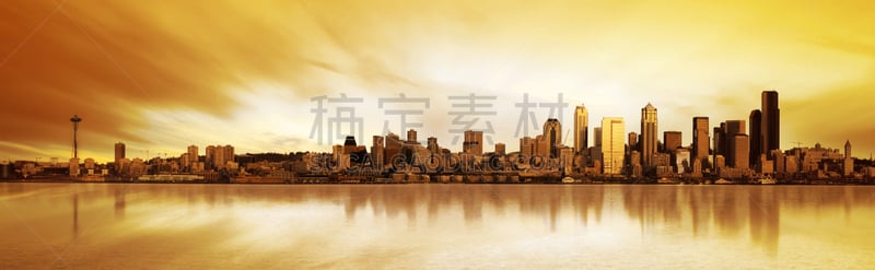 西雅图,全景,阿尔基沙滩,西雅图太空针塔,普吉特海湾,商务,城市生活,华盛顿州,商务旅行,海港