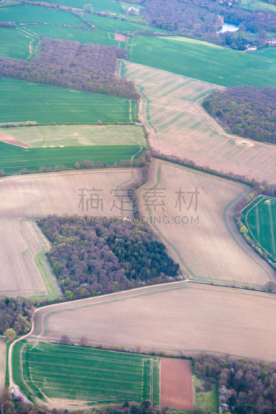 田地,法国,绿色,航拍视角,看风景,不规则的,顶部,部分,南,私人财产标志