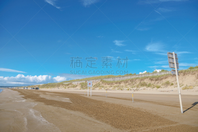 夏天,海滩,风景,留白,北陆地区,度假胜地,休闲活动,水平画幅,云,无人