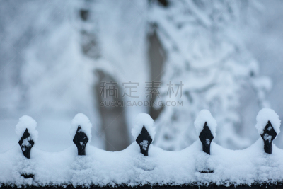 留白,雪,派克大街,国境线,正面视角,古老的,金属,过去,白色,彩色图片