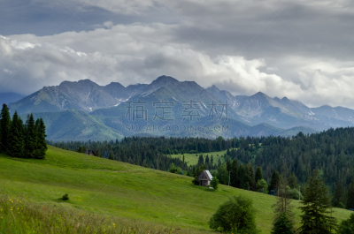山,山庄,水平画幅,雪,无人,夏天,户外,鲁波尔丁,草,巴伐利亚