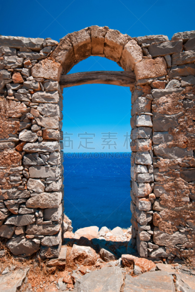 都市风景,垂直画幅,纪念碑,天空,克里特岛,无人,夏天,户外,要塞,石材