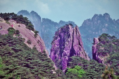 黄山山脉,沟壑,旅游目的地,水平画幅,地形,岩石,无人,岩层,户外,山脉