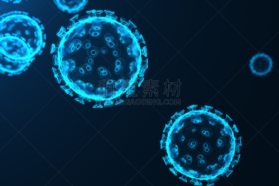 细菌,细胞,病毒,背景,微生物,蓝色,抽象,彩色图片,感冒