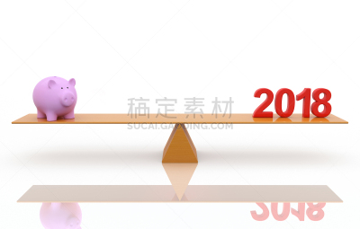 2018,新年前夕,模型,猪,跷跷板,新的,储蓄,水平画幅,银行,无人