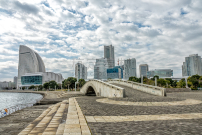 横滨,城市,风景,水,天空,水平画幅,地形,建筑,无人,蓝色