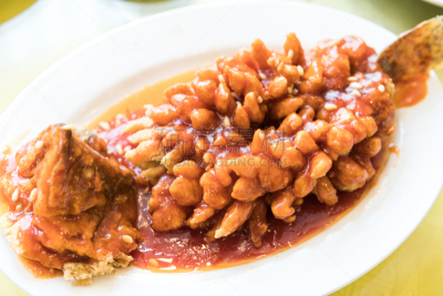 中国食品,鳜鱼,松鼠,热,炸制食物,背景分离,东方食品,酱汁,中国,鱼类