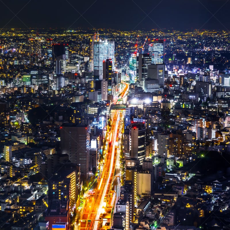 东京,现代,城市天际线,看风景,全景,涉谷区,新宿区,新宿车站,涉谷站,六本木之丘