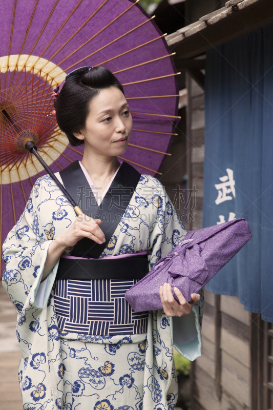 女人,日本,和服,江户时代,日本武士,垂直画幅,古典式,成年的,摄影,祈祷