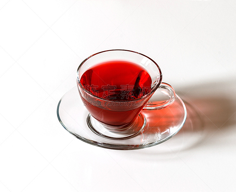 白色背景,红色,茶,杯,水平画幅,无人,健康保健,背景分离,饮料,木槿属