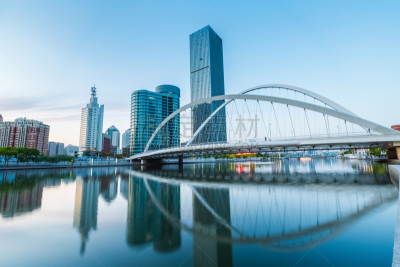 天津市,桥,自然美,不对称,水平画幅,无人,交通,户外,滨水,都市风景