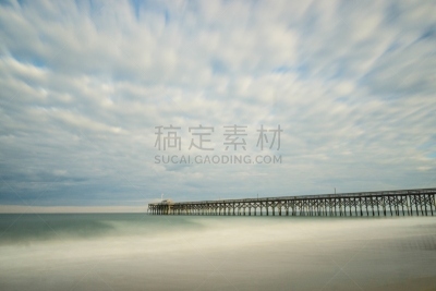 帕利斯岛,南卡罗来那,海滩,天空,水平画幅,码头,沙子,无人,大西洋,户外
