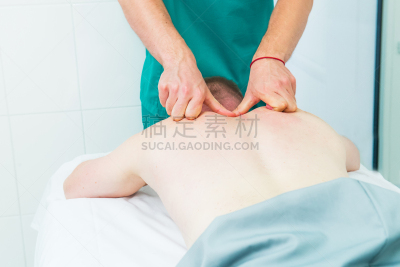 深的,肩胛骨,物理疗法,男人,脑部手术,母鹿,速度滑冰,按摩师,按摩