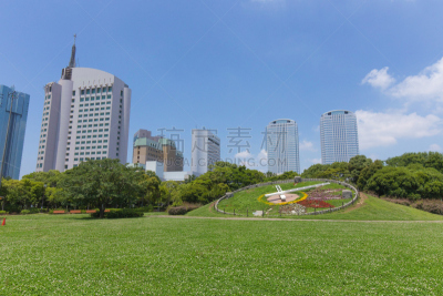 绿色,摩天大楼,清新,派克大街,建筑外部,海湾镇,幕张市,千叶市,千叶县,天空