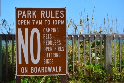 Park Rules on Beach Boardwalk
