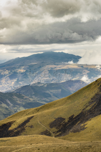 基多,山,地形,厄瓜多尔,皮钦查,自然,垂直画幅,火山,高处,安地斯山脉