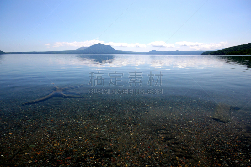 夏天,支笏湖,水,天空,美,水平画幅,旅行者,户外,湖,山