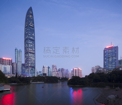 金融,中心,东莞,深圳,广东省,水平画幅,夜晚,无人,曙暮光,户外