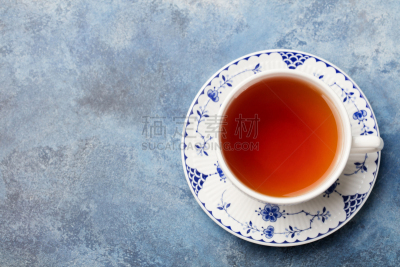 茶杯,石材,蓝色,背景,视角,顶部,茶,下午茶,阿萨姆,大吉岭