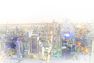 铅笔画,抽象,色彩鲜艳,建筑外部,水彩画颜料,伦敦城,办公室,留白,边框