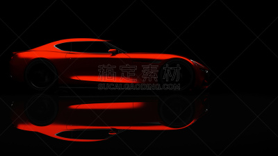 影棚拍摄,红色,留白,未来,新的,跑车,黑色背景,现代,运动,沥青