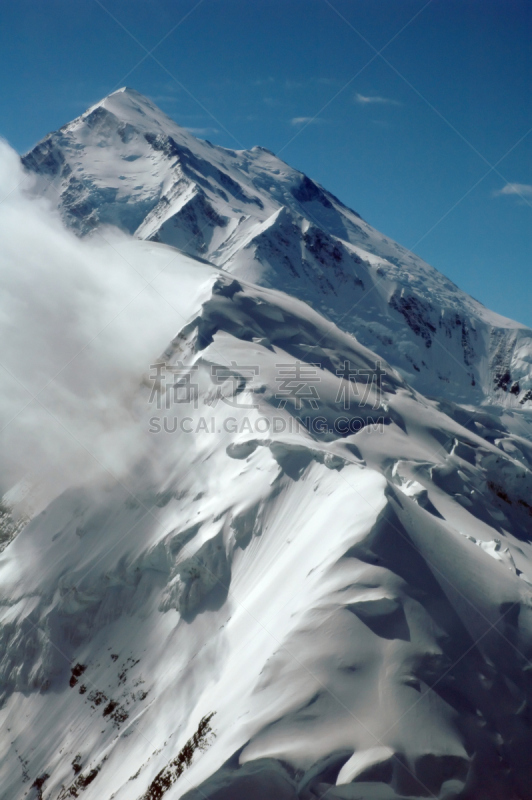 麦金利峰,塔基那,安克雷奇,垂直画幅,天空,高视角,山,雪,无人,阴影