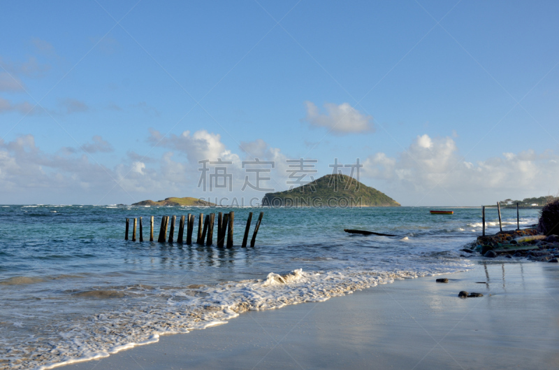 岛,海洋,加勒比海地区,水平画幅,沙子,无人,大西洋,圣卢西亚,夏天,户外