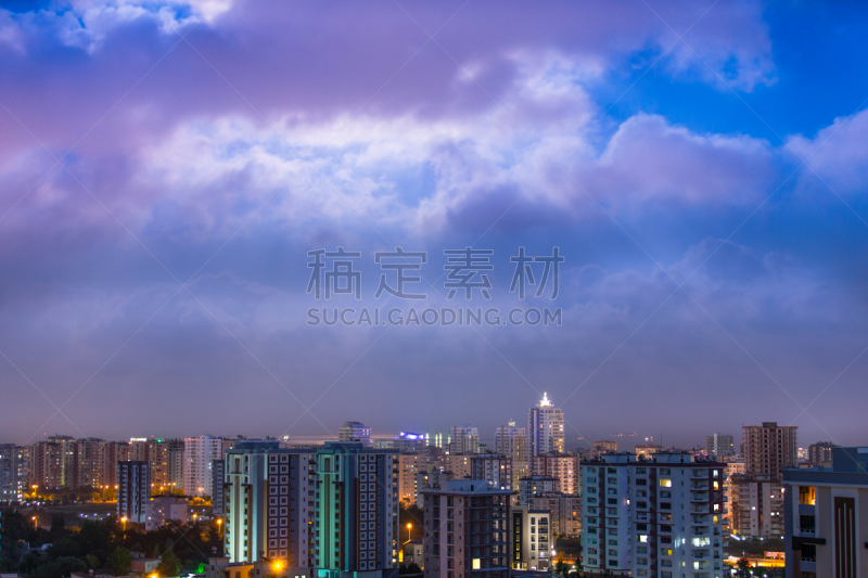 夜晚,城市,自然美,混沌,天空,未来,水平画幅,工作场所,巨大的,情绪压力