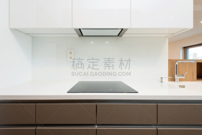 室内,厨房,水平画幅,无人,抽油烟机,家具,居住区,现代,白色,灶台