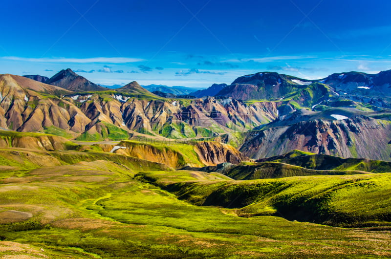 兰德玛纳,冰岛国,地形,赫克拉火山,fjallabak nature reserve,美,水平画幅,山,火山地形,夏天