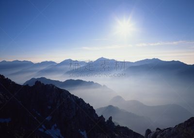富山,山脉,天空,水平画幅,云,档案,无人,日本阿尔卑斯山脉,夏天,阴影