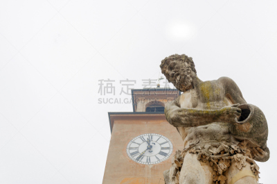 雷焦艾米利亚,雕像,河流,纪念碑,天空,古董,边框,艺术,水平画幅,无人