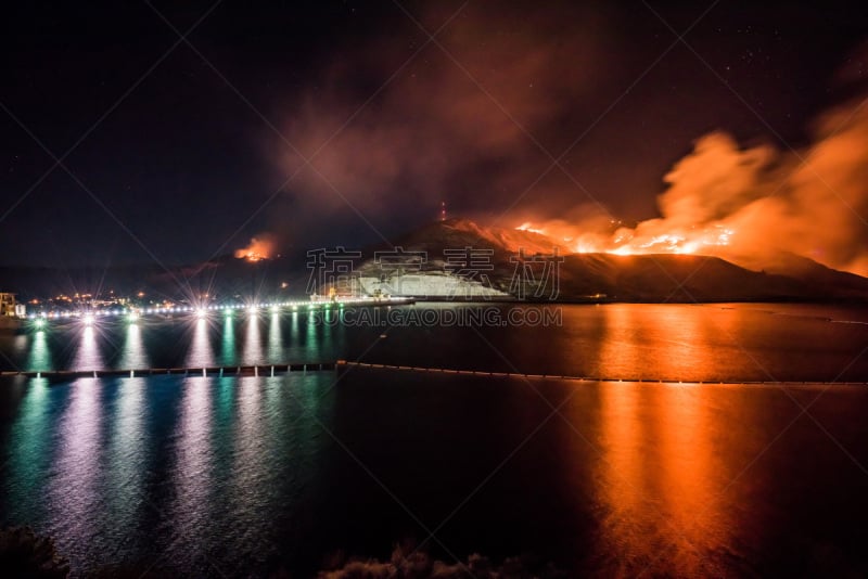 大库里水坝,华盛顿州,森林火灾,罗斯福湖,哥伦比亚河,水电站,水力发电,水坝,电缆,水平画幅