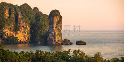 海洋,悬崖,岛,风景,旅途,热带气候,环境,云,泰国,海岸线