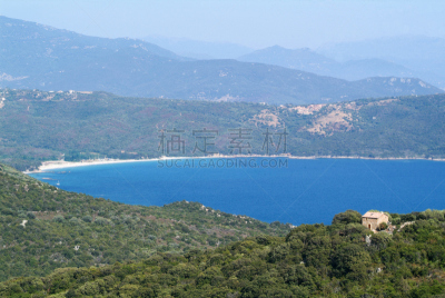 科西嘉,岛,海湾,海岸线,海滩,水平画幅,无人,户外,船,法国