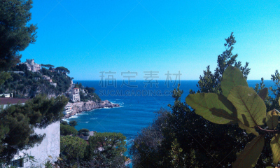海洋,天使湾,滨海阿尔卑斯,天空,水平画幅,无人,蓝色,欧洲,夏天,户外