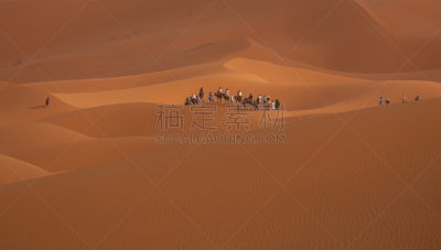 撒哈拉沙漠,旅行拖车,撒赫耳地区,图阿雷格人,驼队,erg chebbi dunes,骆驼,水平画幅,沙子,无人