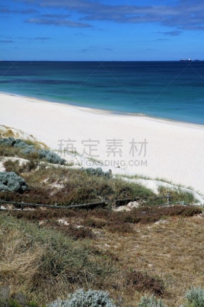 西澳大利亚,科茨洛海滩,印度洋,珀斯,垂直画幅,水,天空,水平画幅,云,沙子