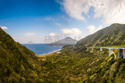 日本,岛,群岛,水平画幅,山,无人,伊豆半岛,户外,著名景点,东京